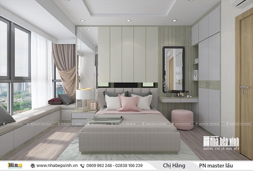 Thiết kế nội thất phòng ngủ Master đẹp căn Duplex Emerald Celadon City - NBX454
